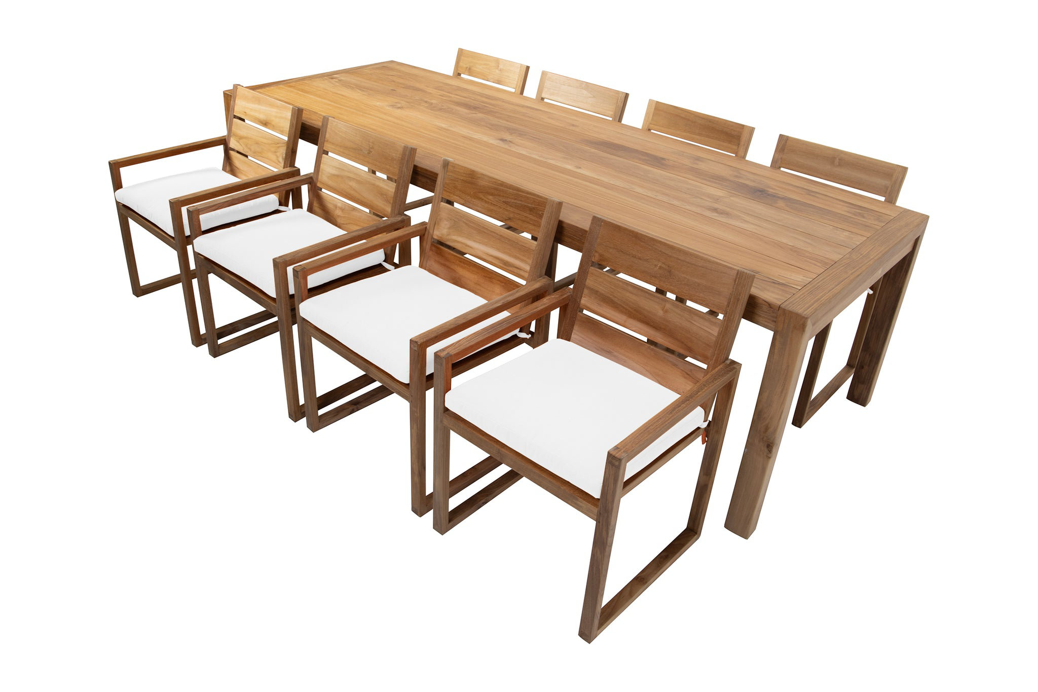 Allmodern Pc Uvita Teak Arm Dining Set With Rectangular Dining